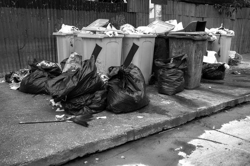 Vauxhall commercial waste removal van parked outside an office block