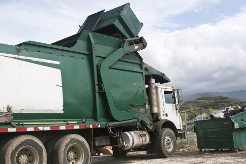 Commercial waste removal trucks in Vauxhall