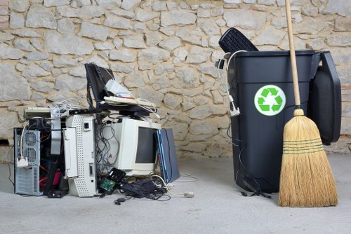Professional waste removal team at work